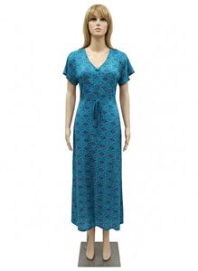 Printed Blue Maxi nighty