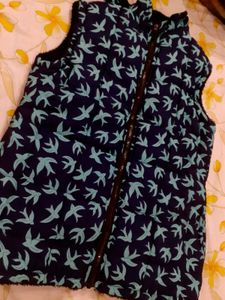 Bird Print Padded Vest