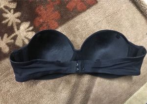Heavily Padded Strapless Black Bra