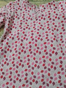 Leaf Print Ruffled Baby Dress