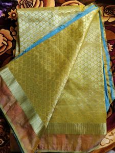 Yellow Banarasi Silk Saree