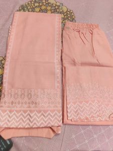 Peach Embroidered Kurta Set