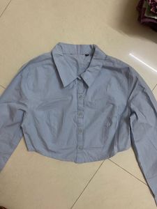 Blue Crop Shirt