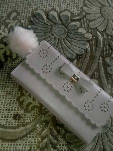 Cute Bow Wallet with Pom-Pom
