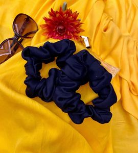 Navy Blue Scrunchies (Set of 2)