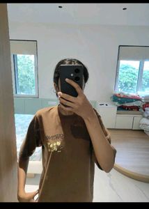 Brown Graphic Print Tee