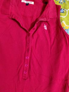 Red Polo Sleeveless Mini Dress