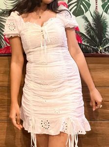 White Eyelet Mini Dress