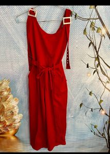 Red Jumpsuit with Belt