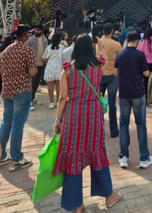 Red Floral Print Kurti