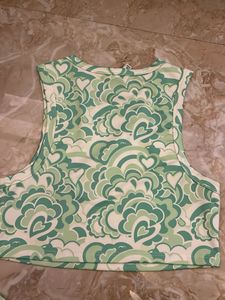 Green Patterned Two-Piece Set