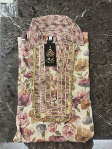 Floral Printed Co-ord Set With Work