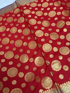 Bright Red and Purple Banarasi Heavy Dupatta