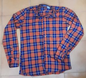 Orange Cyril Plaid Shirt