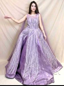 Elegant Lavender Embellished Gown