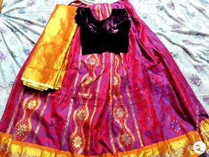 Traditional Half Saree Combo Of 2