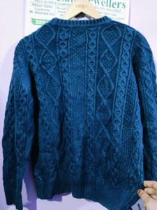 Blue Cable Knit Sweater