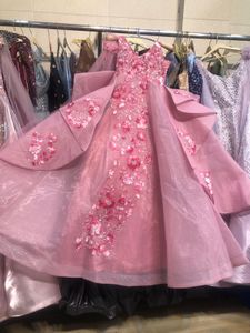 Elegant Pink Barbie Doll Gown Embellished
