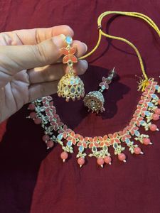 Peach Pink Jewellery Set