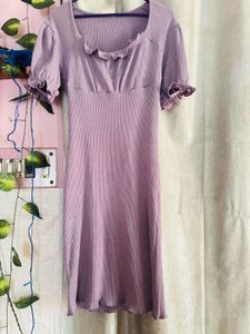 Lilac Puff Sleeve Dress