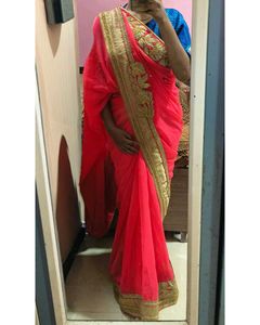 New Sari With Fall Done