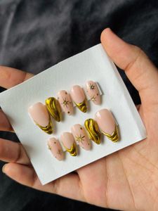Starry Gold Press-On Nails