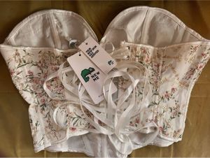 Off White Tie Up Corset Top(Tag Attached)