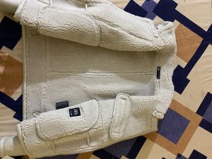 Zara Man&#39;s White Faux Shearling Jacket