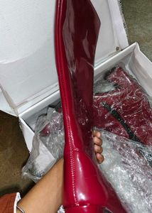 Stylish Burgundy Knee-High Boots