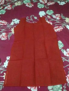 Red Embroidered Kurta Set