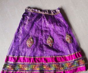 Radha Garba (Purple) Lehenga Choli Kids