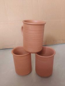Rustic Clay Mugs (Set of 3)