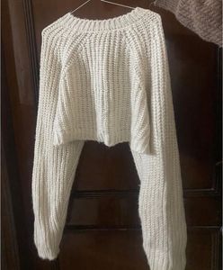 Cream Knit Cropped Sweater