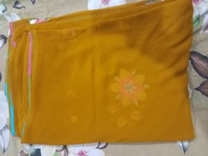 Mustard Saree With Blouse