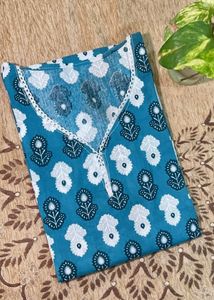 Blue Floral Print Kurta
