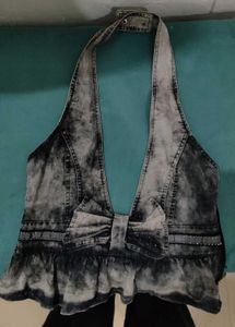 Y2K Vintage Denim Waist Coat Dress