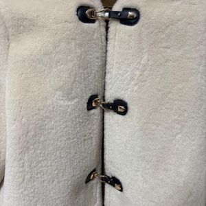 Zara Cream Faux Fur Fireman clasp Jacket