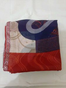 75)new Red Lace Saree