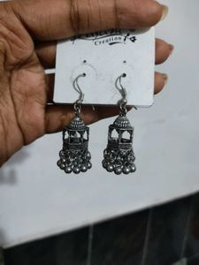 Oxidised Jhumka Set