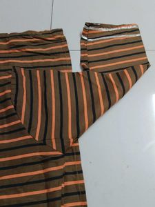 Brown Striped Kurta