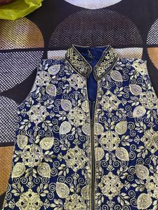 Embroidered Gown With Attached jacket
