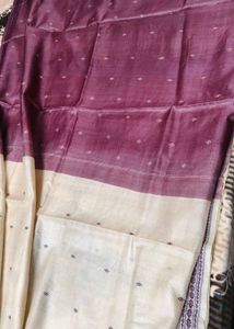 Hand Embroidered double shade Silk Saree