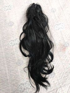 Black Curly Ponytail Extension,Only 1 time Used☺️