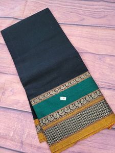 Black Narayanpet Cotton Saree