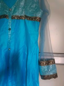 Blue Anarkali Kurti