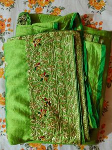 Green Embroidered Saree🎊🎊🎉🥳