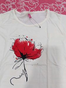 White Floral Print T-Shirt