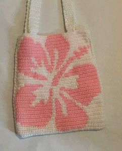 °❀⋆࿔*:･Crochet Hibiscus Tote°❀⋆࿔*:･