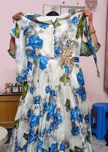 Floral Print Ethnic Gown