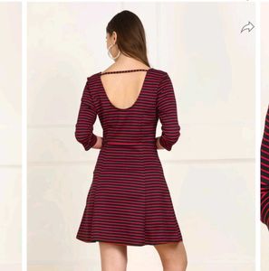 Blue &amp; Peach Horizontal Stripes Middle